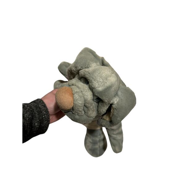 Vintage 1981 Ganzbros Wrinkles Dog Stuffed Puppet Hand Plush Animal Toy Grey 18” - Picture 8 of 9